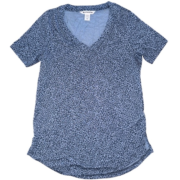 NWOT Athleta Breezy Scoop V-Neck Tee Short Sleeve Shirt Micro Cheetah Leopard - Picture 8 of 8